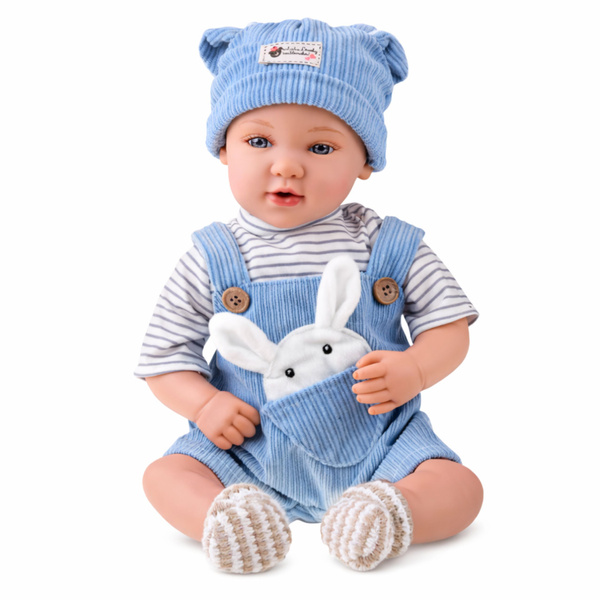 Baby Doll in Blue Bunny Outfit Accessories Sounds 39 cm