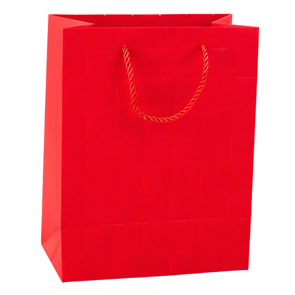 Elegante Geschenktüte mit geprägten Quadraten, 23 x 18 x 10,5 cm