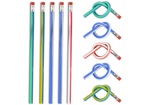 Flexibler flexibler Bleistift mit Radiergummi, weich zu biegen, 5 Stück, 30 cm