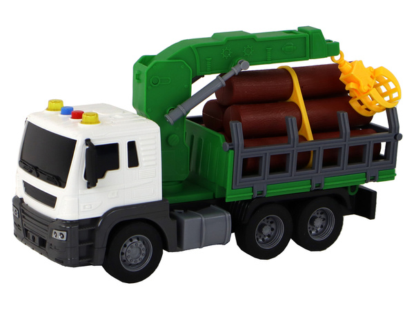 LKW mit Kran-Reibungsantrieb, Sounds Green Wood 1:16