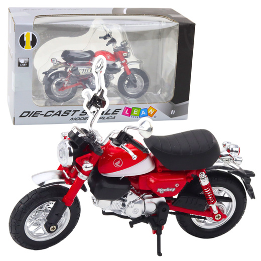 Motorrad Retro Classic Metalllichter Rot 1:12