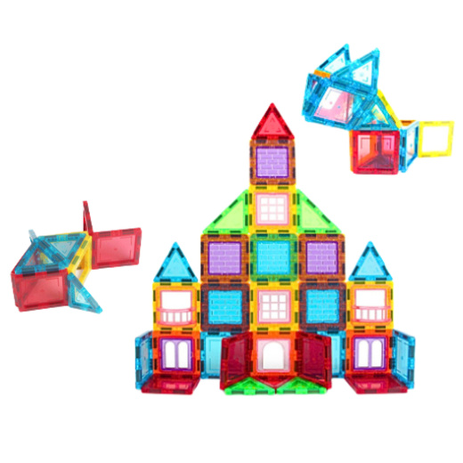 3D Magnetic Blocks Construction Puzzle Colorful 45 pcs.