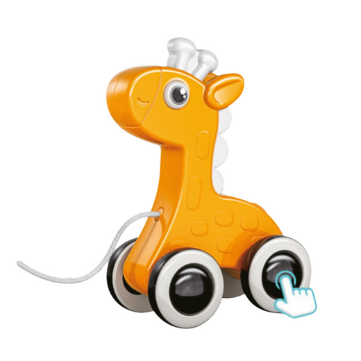 Giraffe Zugschnur Spielzeug Quietscher Öko Gelb