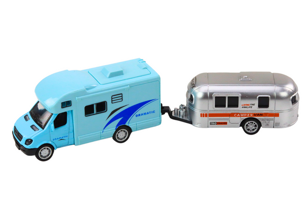 Geländewagen mit Boot oder Wohnmobil, Metallantrieb