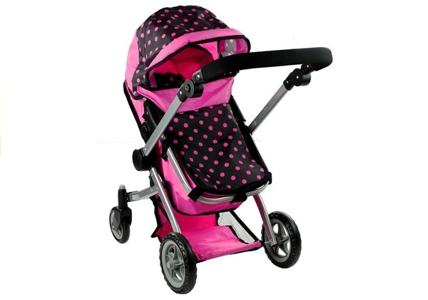 Puppenwagen Alice Kinderwagen 2in1 Puppe Babytrage Puppenkarre Wagen Rosa