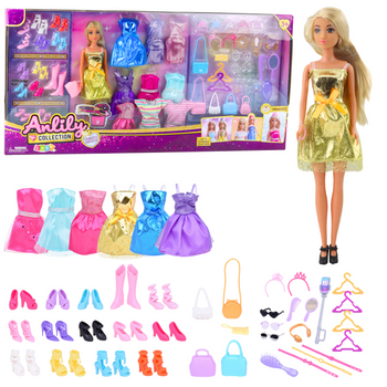 Large Fashion Set Anlily Collection Doll Dresses Accessories 65pcs.