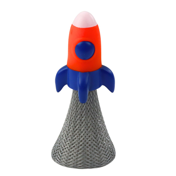 Jumping Spaceship on Spring Colorful Lights 11cm Mix