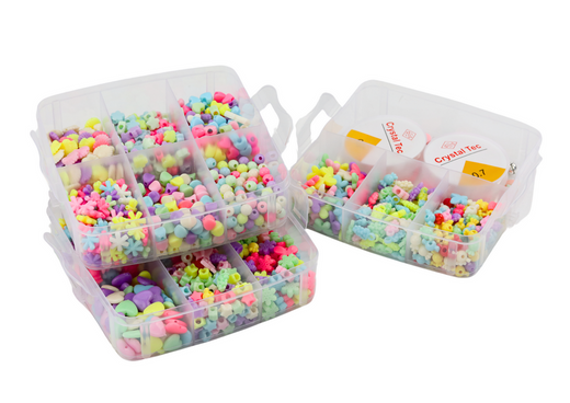 Perlenset für Schmuckanhänger im Koffer DIY Schnüre 1620 Stk