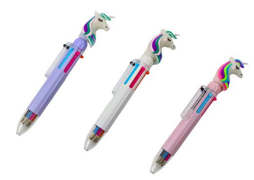 Mehrfarbiger Einhorn-Automatikkugelschreiber, 6 Farben gemischt