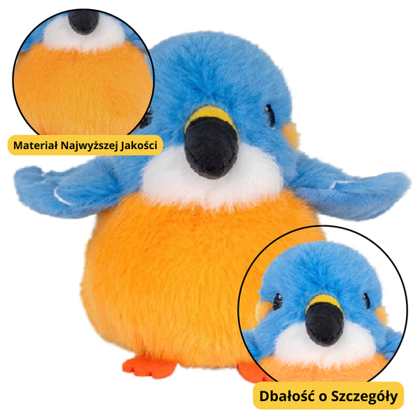 Plüsch Maskottchen Kuscheltier Vogel Blau Orange 12cm