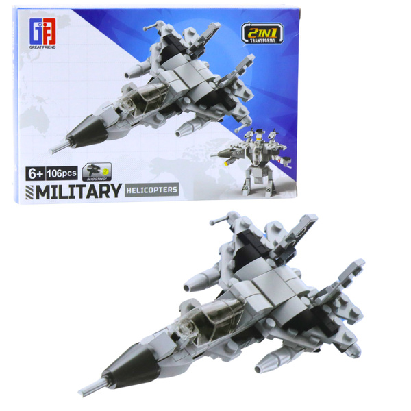 2-in-1 Construction Bricks Military Vehicles Transport Robot