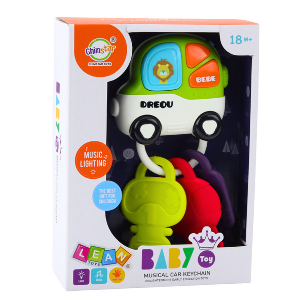 Interactive Toy Car Teether Keys For Toddler Lights Sounds