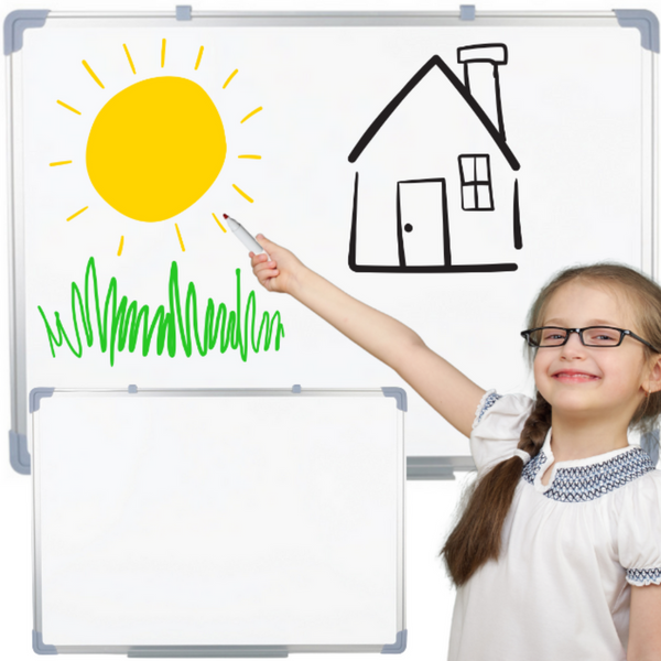 Trocken abwischbare magnetische Hängetafel, weiß, 90 x 60 cm