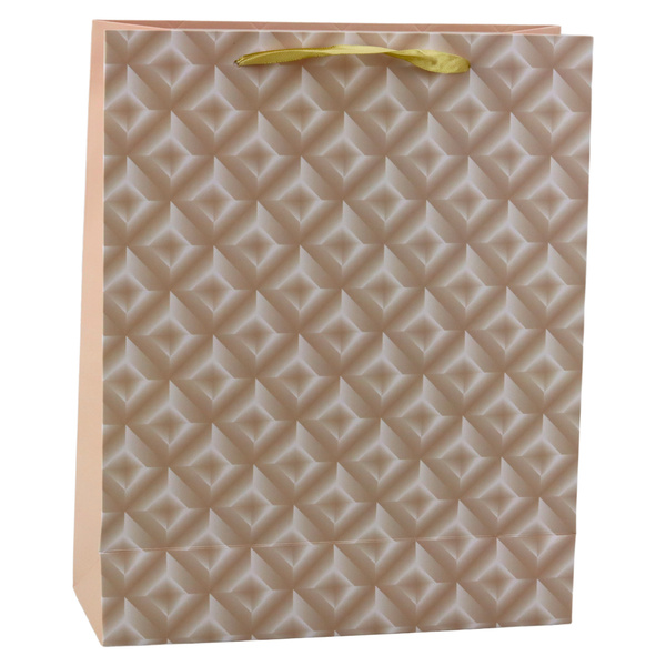 Hellbeige geprägte Geschenktüte 32 x 26 x 10 cm