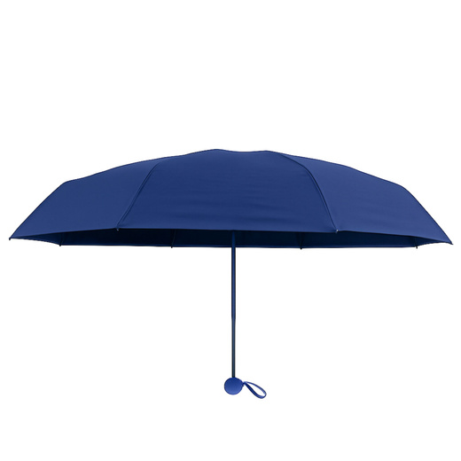 Folding Pocket Umbrella with UV Protection UPF 50+, Case, Navy Blue, 90 cm