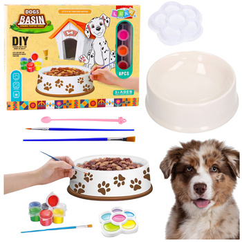 Kreatives Set Hundenapf für Malerfarben, Pinsel, DIY 6-teilig.