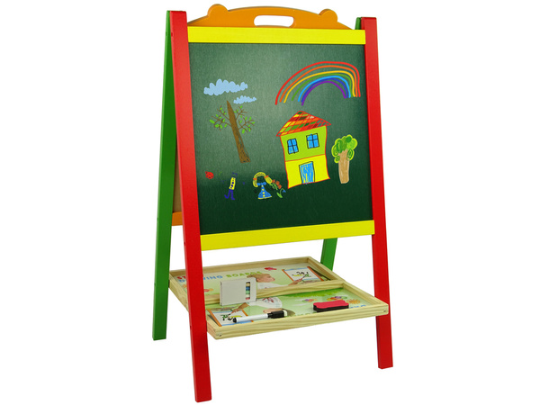 Holztafel 2in1 Magnete Schreiber Zahlen Aktion Wörter