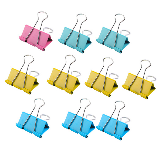 Set of 10 Colored Paper Clips 19mm