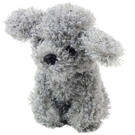 Plush Toy Miniature Poodle Dog, Gray, 20cm