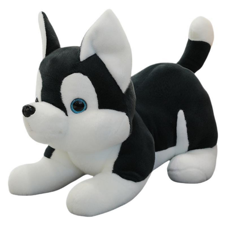 Plush Mascot Husky Dog Black and White 30cm