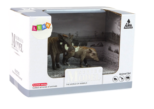 2er-Set Figuren Afrikanisches Warzenschwein mit Jungtier Serie Tiere der Welt
