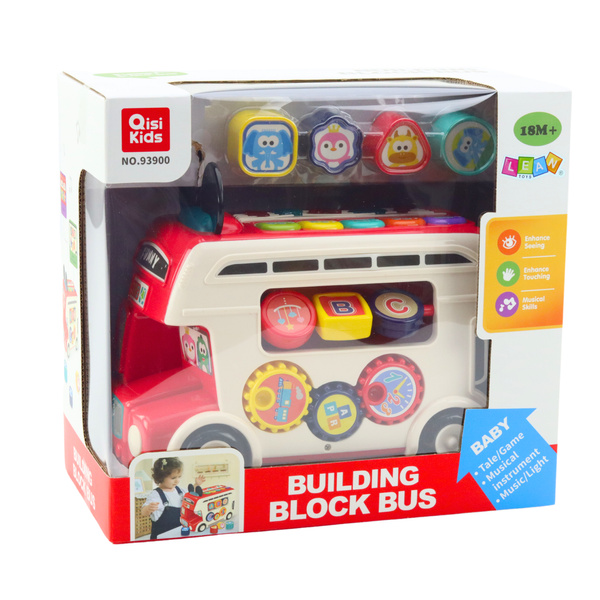 Interactive Educational Bus Sorter Lights Sounds Red