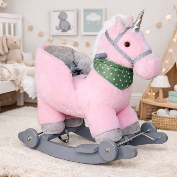 Unicorn Rocking Horse Ride-on 2 in 1 Baby Rocker Pink