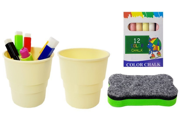 Magnetic Chalk Board Blue Red Accessories