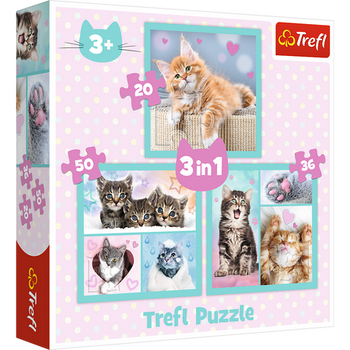 Puzzle - "3 in 1" - Süße Tiere Trefl 34862