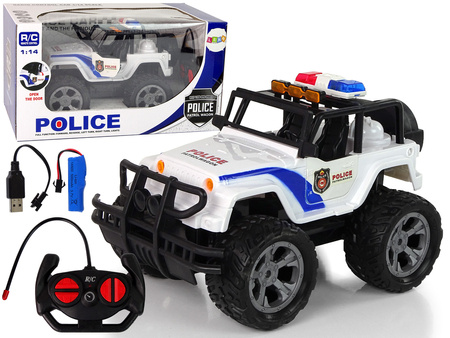 R/C Remote Controlled Car JEEP Police Patrol with opening doors