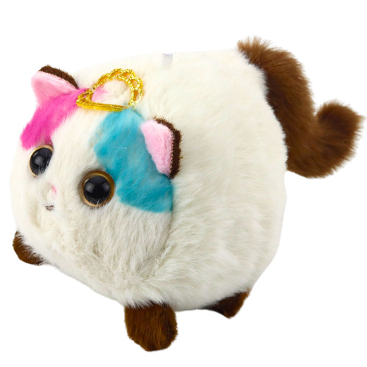 Plüsch-Kätzchen-Maskottchen mit wackelndem Schwanz, braun und weiß