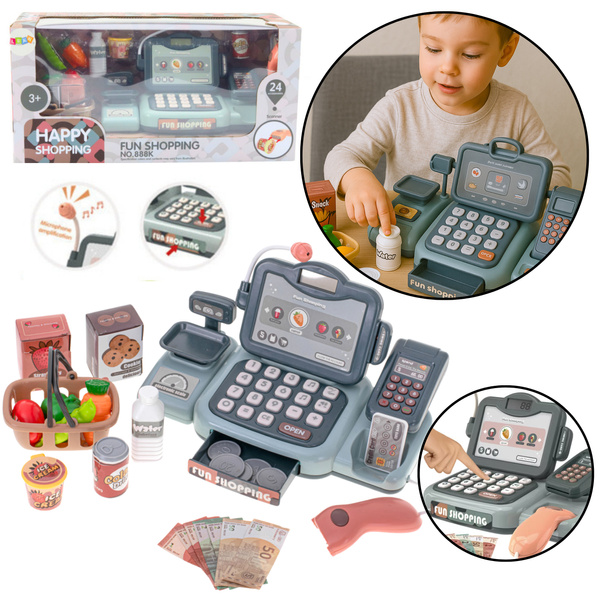 Shop-Kassenset Lebensmittel Scanner Einkaufswagen 24 El