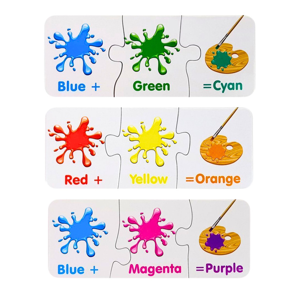 Puzzle Edukacyjne Kolory Po Angielsku 10 Połączeń