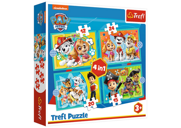 Paw Patrol 4in1 Puzzles Cheerful Paw Patrol Team Trefl 34346