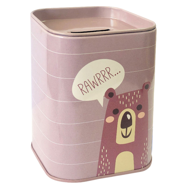 Tier-Sparschwein aus Metall, Sparen lernen, 11 x 8 cm