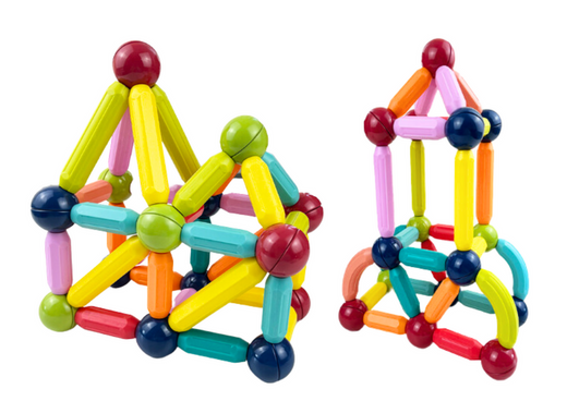 Magnetblöcke im Eimer 56 Elemente Gelbe Katze