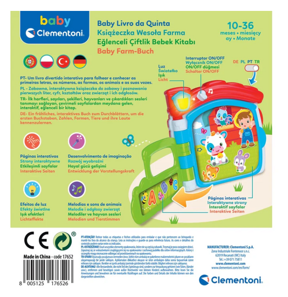 Interaktywna Książeczka Edukacyjna Farma Język Polski i Niemiecki Clementoni 17652