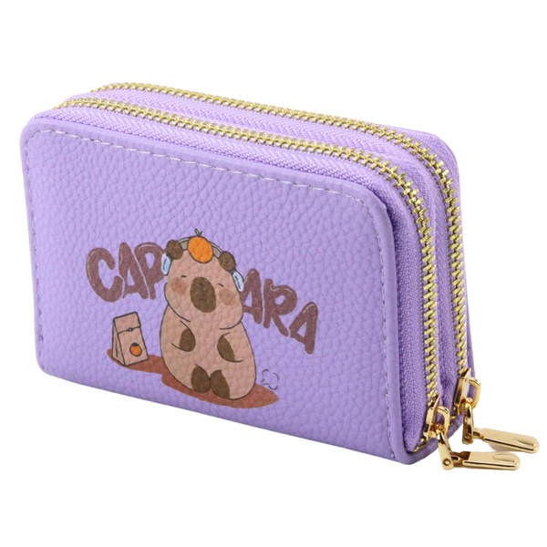Two-compartment wallet with card compartments Capybara Purple 12.5 x 8.5cm