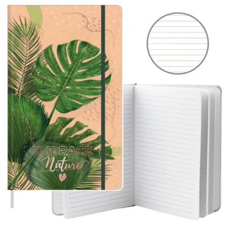 Notebook Planner Lined Monstera Leaves Eraser A5 80 Sheets