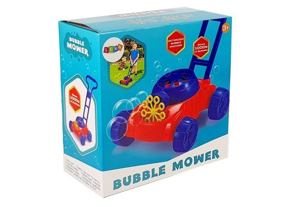 Lawn Mower Bubble Machine Red-Blue Soap Bubbles