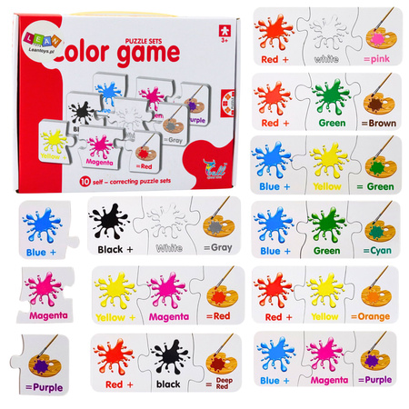 Puzzle Edukacyjne Kolory Po Angielsku 10 Połączeń
