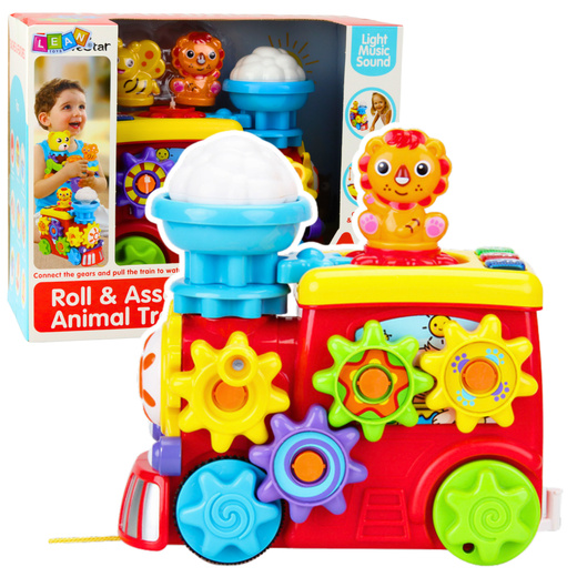 Interactive Musical Locomotive For Toddlers Gears Colorful