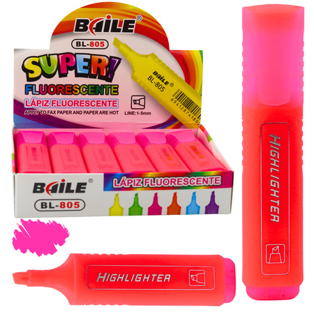 Textmarker für Notizen, Schule, Büro, Neon-Intensivrosa