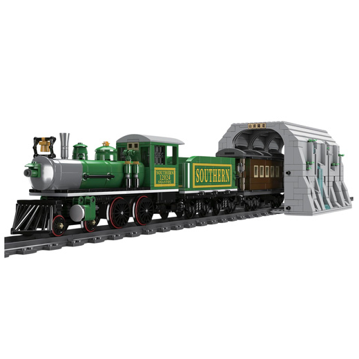 Construction Blocks Remote Controlled Steam Train RC Green 1212 pcs.