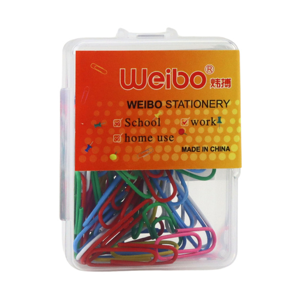 Set mit bunten Büroklammern 30 mm, 40 Stück.