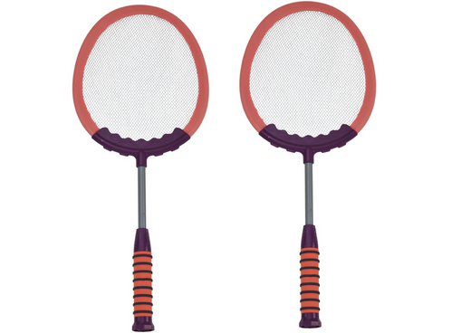 Set of 2 Badminton rackets, 2 Badminton shuttles, pink