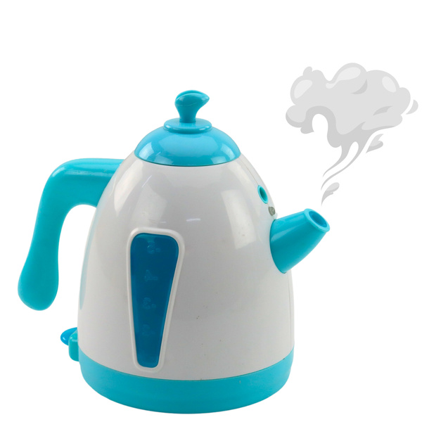 Battery Kettle Steam Lights Sounds Turquoise