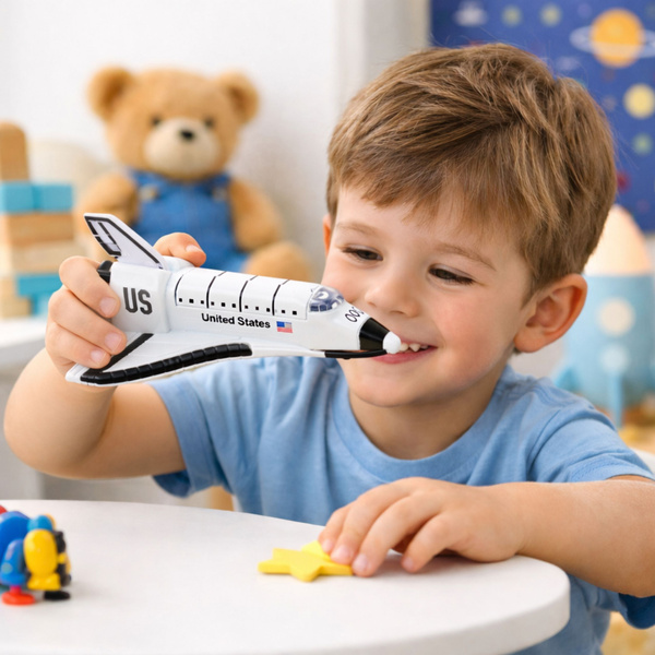 Spaceship Metal Pull-Back Opening White