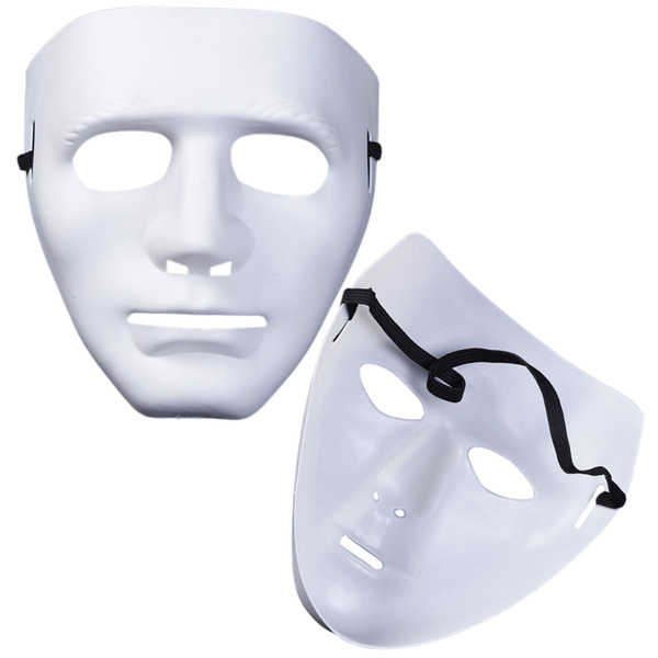 Mask Anonymous Carnival Halloween On Elastic White Red