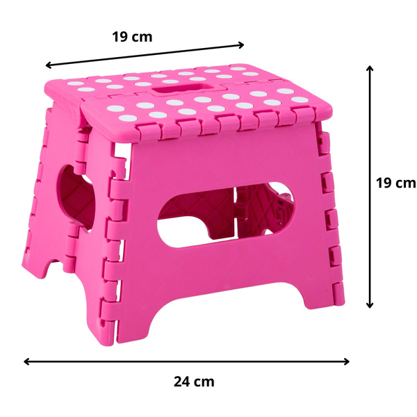 Folding Stool Footrest Step Anti-slip Pink 24 x 19 cm